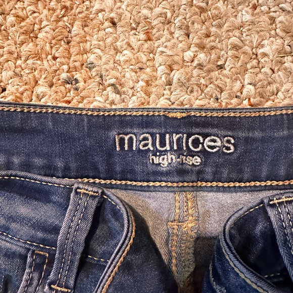 Maurices Dark Blue Distressed Skinny Jeans - Picture 4 of 5